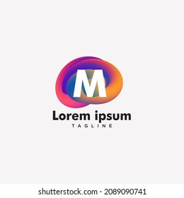 Buchstaben M Logotype Farbverlauf, Logo Template Design Vektorkunst.