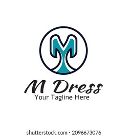 Letter M long dress logo vector, suitable for fashion, boutique, online shop or Clothing related.