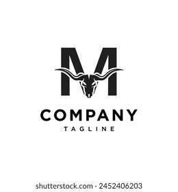 Letter M Longhorn logo icon vector template.eps
