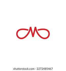 letter m loop wings line logo vector 