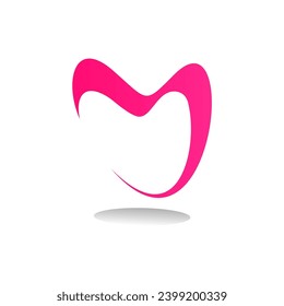 icono simple de elemento de amor de letra m