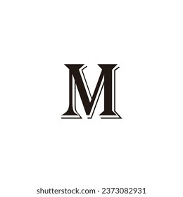 Letter M lux, elegant geometric symbol simple logo vector