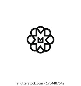 Schwarzes florales Logo-Design