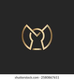 Letter M luxury keyhole logo 