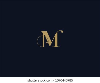 Letter M luxury logo template element.