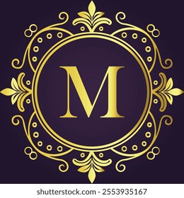 Letter M luxury and Royale brand logo concept design
