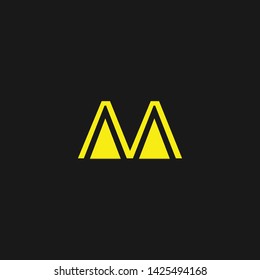 Letter M MA AA Clean and Minimal Initial Based Logo Design