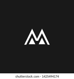 Letter M MA AA Clean and Minimal Initial Based Logo Design