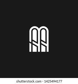 Letter M MA AA Clean and Minimal Initial Based Logo Design