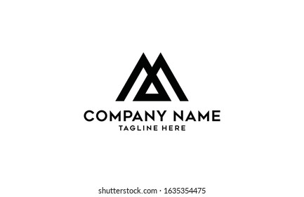 Letter M AM MA Monogram Logo Design