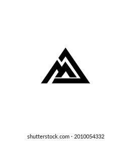 letra M, MA, logotipo del triángulo AM