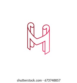 Letter M Mail Logo Template. Letter M with Paper Roll Shape