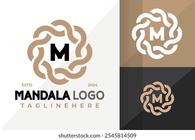 Letter M Mandala Logo Icon Vector Design