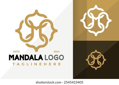 Letter M Mandala Ornament Logo Icon Vector Design