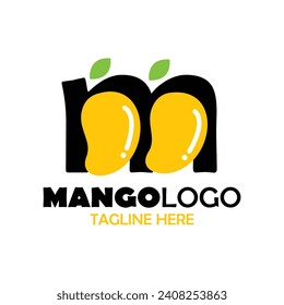 Letter M for Mango Logo Design. Simple and Modern. Vector illustration