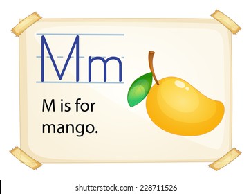 A letter M for mango on a white background 