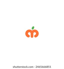 letter m mango vector illustration