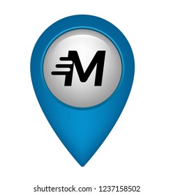 letter M and map pin. logo concept. Designed for your web site design, logo, app, UI