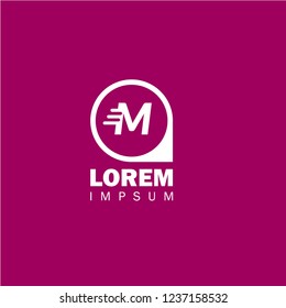 letter M and map pin. logo concept. Designed for your web site design, logo, app, UI