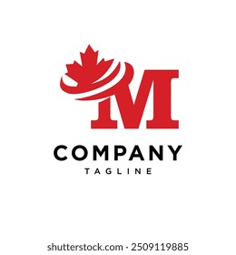 Letter M Mapple Leaf logo icon vector