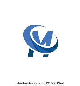 Logo-Design für Buchstaben M-Zeichen, Vektorgrafik-Vorlage