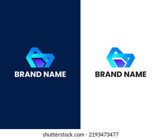 letter m mark modern logo design template
