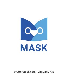 Letter M with Mask logo design concept.