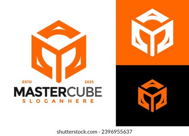 Letter M Master Cube Logo design vector symbol icon illustration