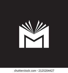 Letter M Media Learning Book Symbol Logo Vector