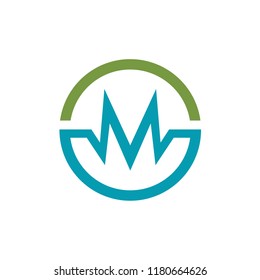 Letter M Medical Logo Vector