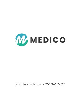 Letra M Medico Modern Logo Verctor