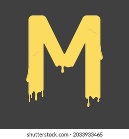 Letter M Melted Cheese Style logo or symbol template design