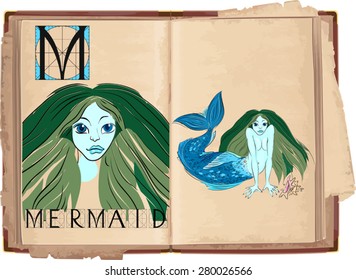 letter M with Mermaid