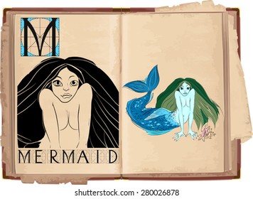 letter M with Mermaid