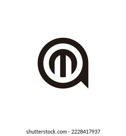 Letter m message, circle geometric symbol simple logo vector