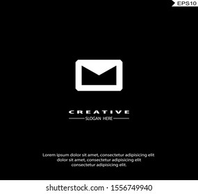Letter M message Logo icon monogram design. Vector graphic design template element. black background.