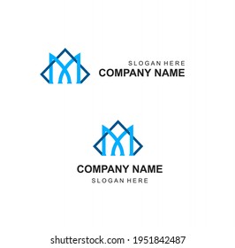 letter M metal construction logo monogram

