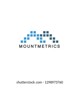 Letter M metrics logo icon vector template on white background