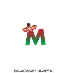 Letter M Mexican hat concept design illustration