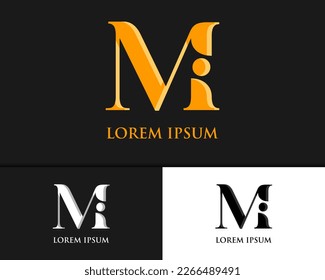 Letter M Mi iM luxury logo design template	