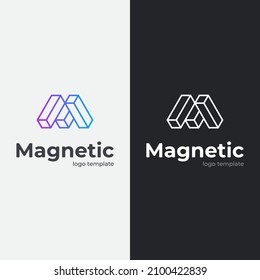 Letter M minimal logo design. Vector illustration.