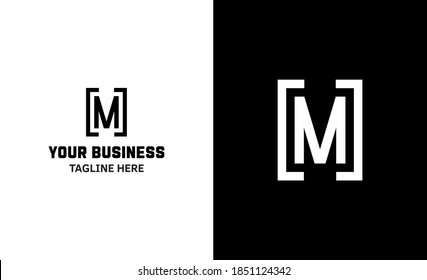 Letter M minimal vector logo. Icon mark design template