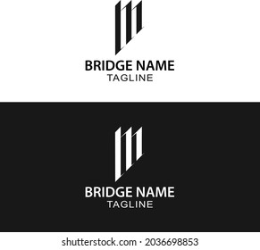 Letter M minimalist bridge Logo design vector file