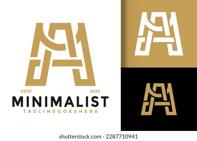 Letter M and A Minimalist logo vector icon illustration