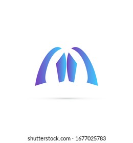 "Buchstabe M". Minimalistisches, einfaches, digitales und modernes Logo-Design.