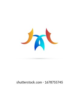 "letra M". Diseño minimalista, sencillo, digital y moderno de logotipos.