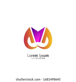 "Buchstabe M". Minimalistisches, einfaches, digitales und modernes Logo-Design.