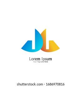 "letter M". Minimalist, simple, digital and modern logo design.