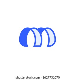 Letter M, minimalistic vector logo in modern style.