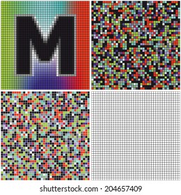 Letter M (mixed mosaic with empty cells)